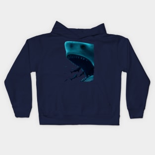 Shark Attack (transparent) Kids Hoodie